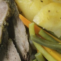 lamb and roasted potatoes