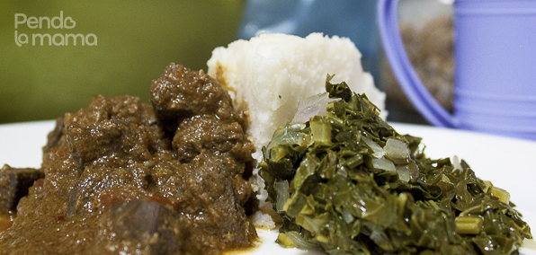 liver, ugali and sukuma
