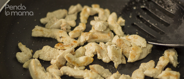 chicken breast cooks really fast, especially when it's cut up to pieces