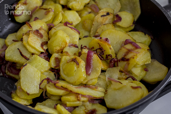 once you add the potatoes, stir gently so you don't turn them into mush