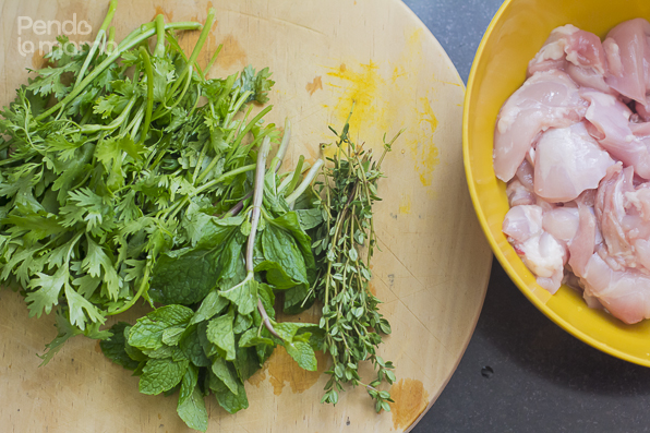 The herbs I chopped up for the marinade: